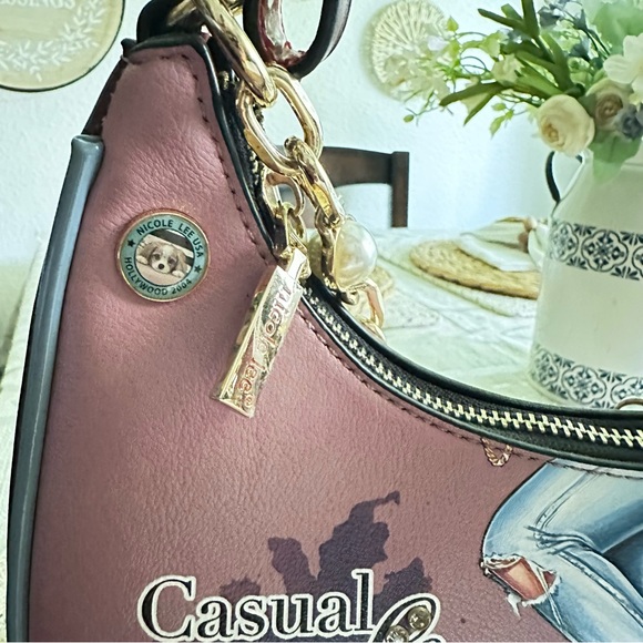 Nicole Lee Pink and Blue Shoulder Bag - Picture 5 of 8